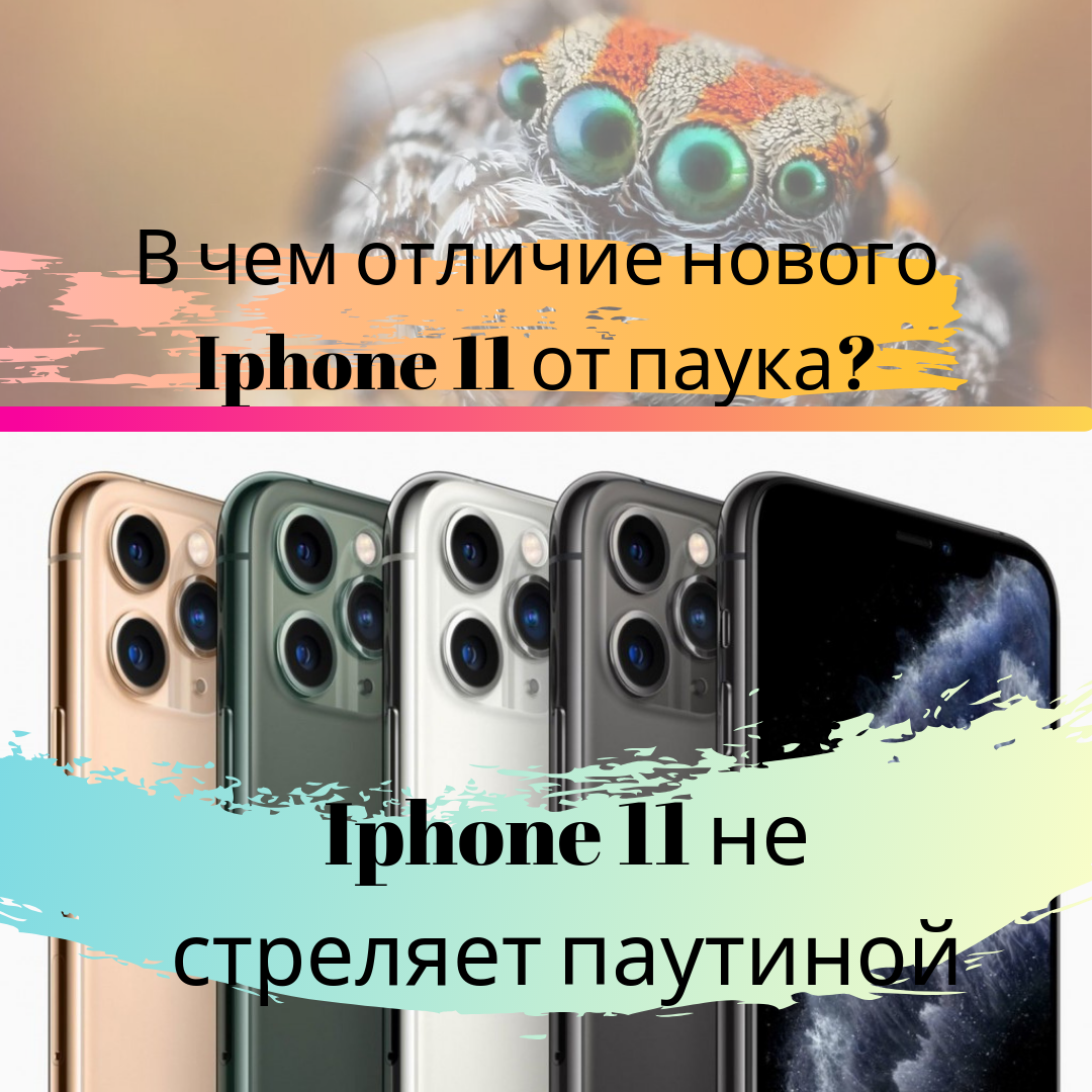 Dedicated to the new Iphone 11 - My, iPhone 11, iPhone, Apple, New items, 2019, Spider, Eyes, Memes