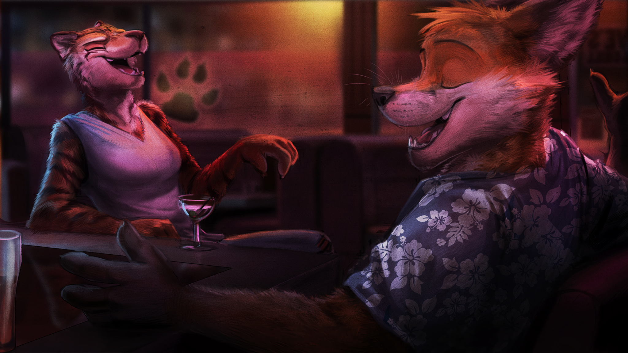 First Date - Furry, Furry art, Furry tiger, Furry fox, Date, Temiree