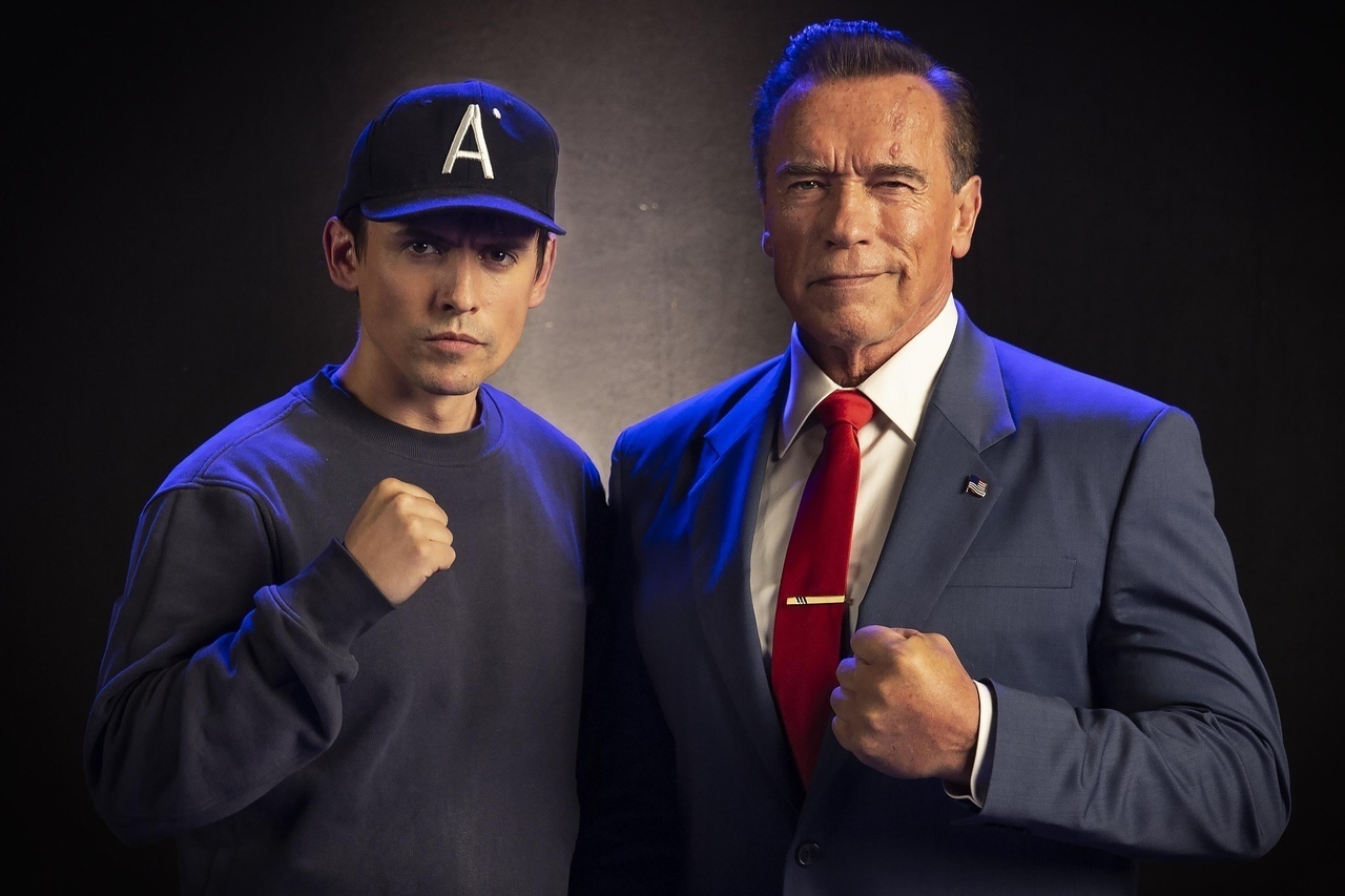 Arnold Schwarzenegger in the first frame of the sequel to Kung Fury - Arnold Schwarzenegger, Celebrities, Interesting, Photos from filming, Kung fury, 