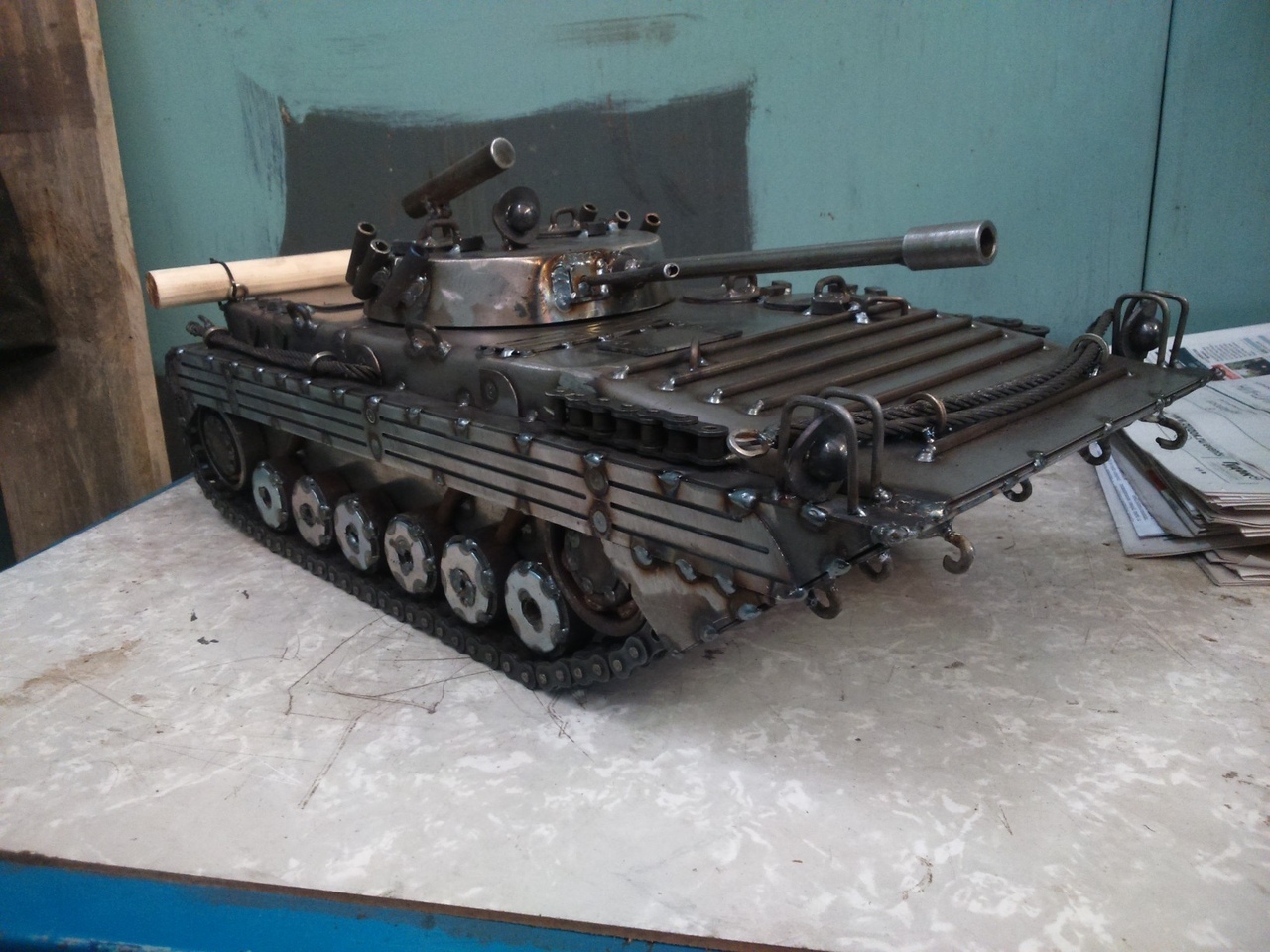 BMP from scrap metal - Bmp, Tanks, Modeling, Welding, Longpost, BMP-2