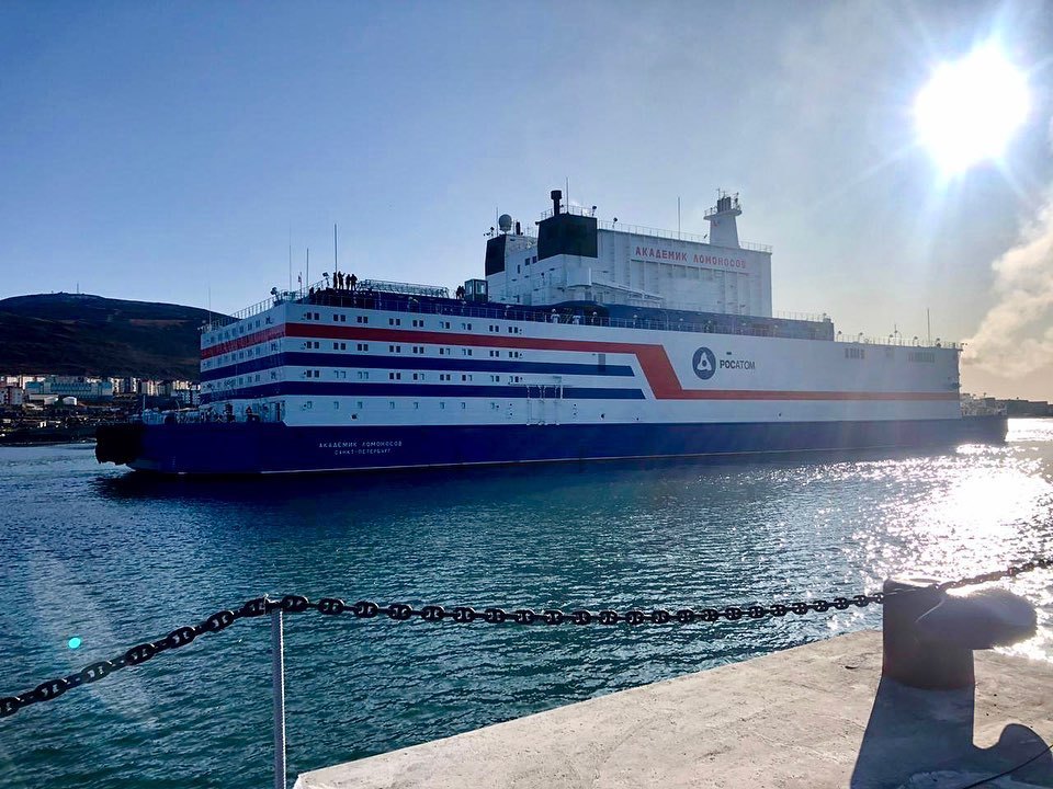 PUB Akademik Lomonosov moored in Pevek - PEB, Academician Lomonosov, Pevek, Longpost, Floating nuclear power plant, nuclear power station