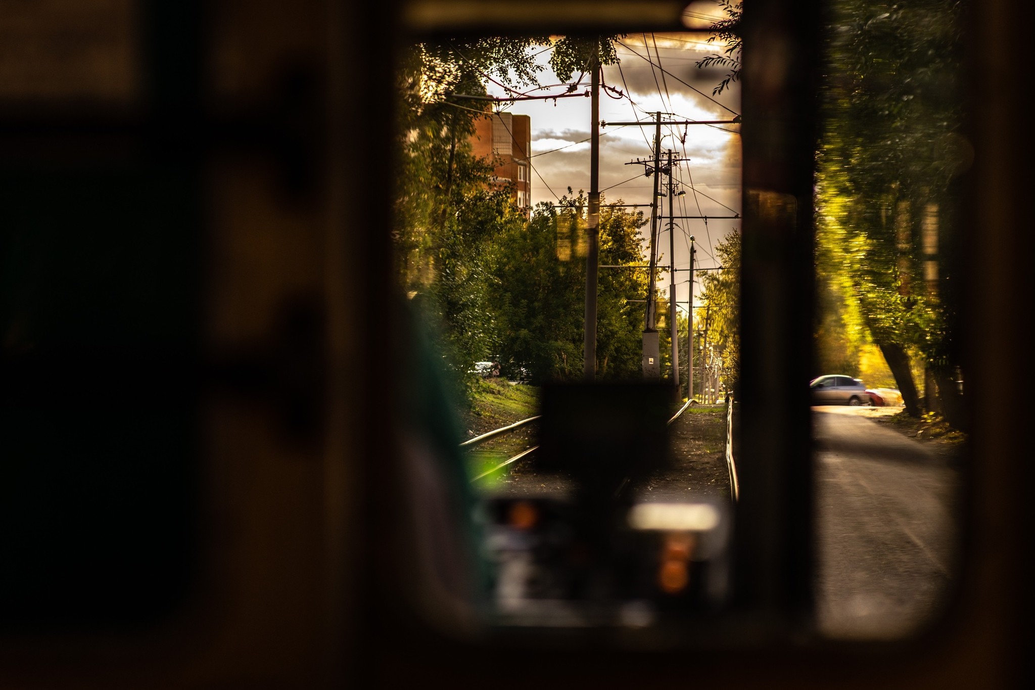 Towards the sun along the paths - My, Tram, Tomsk, Sunset, Longpost