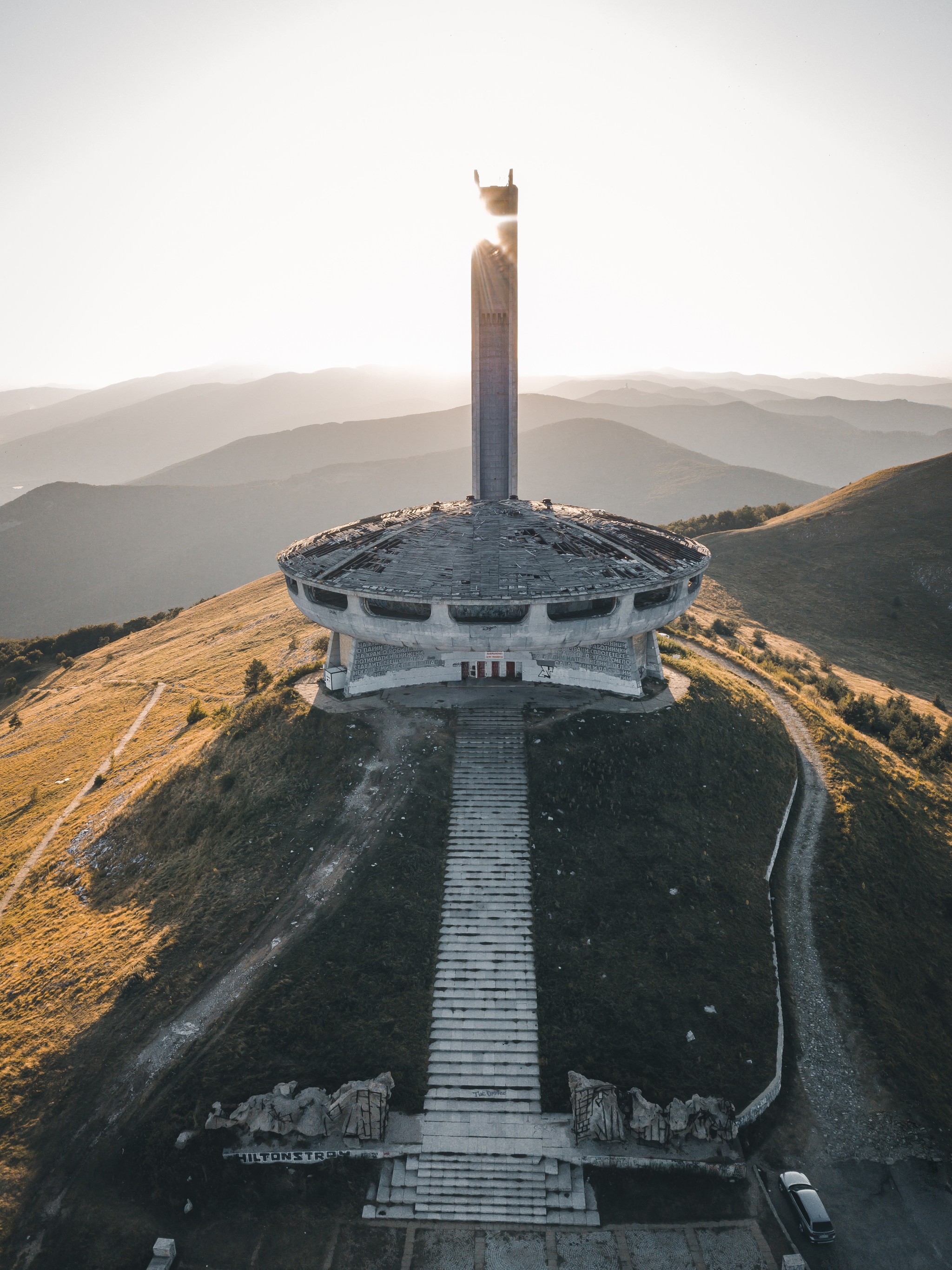 Бузлуджа монумент, Болгария - Моё, Бузлуджа, Болгария, Дрон, DJI Mavic PRO, Длиннопост, Заброшенное