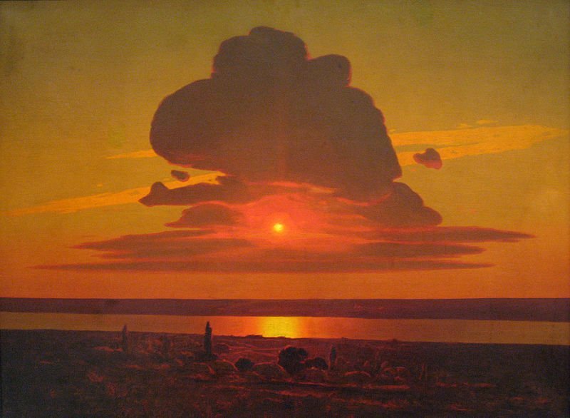 Arkhip Kuindzhi. - Painting, Art, Sunset, Kuindzhi, Red heat