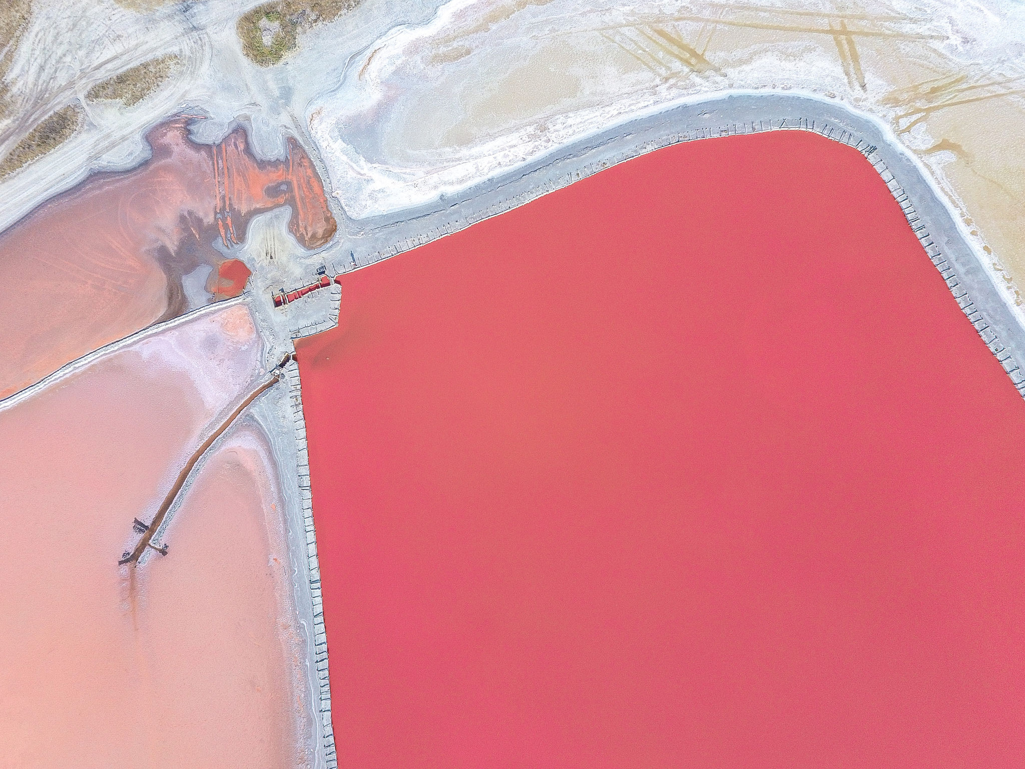 Salt Lake. - My, Kinburn Spit, Pink Lake, Salt, Production, The photo, Drone, Xiaomi