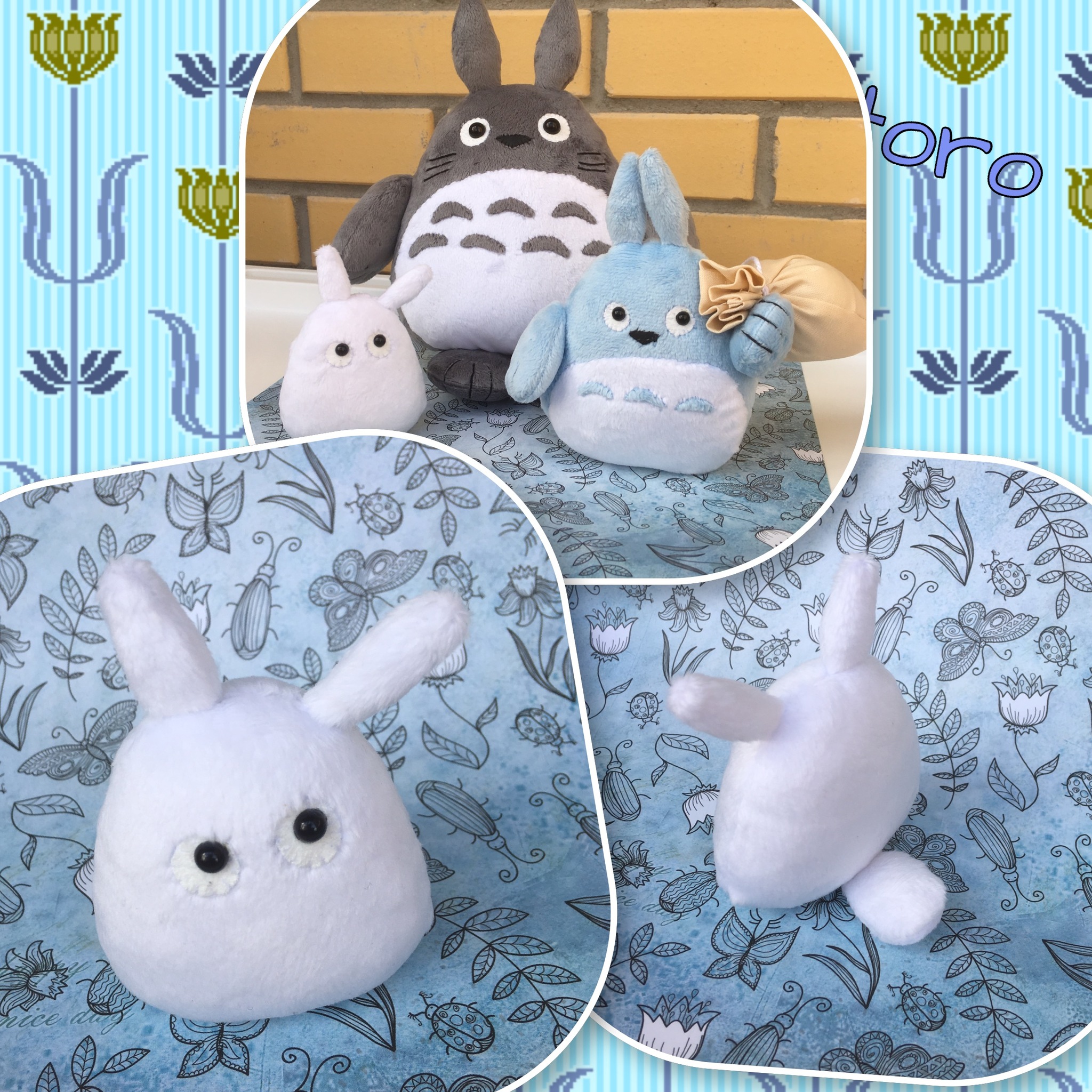 Totoro and his friends - My, Totoro, Soft toy, Handmade, Author's toy, Longpost, Needlework without process