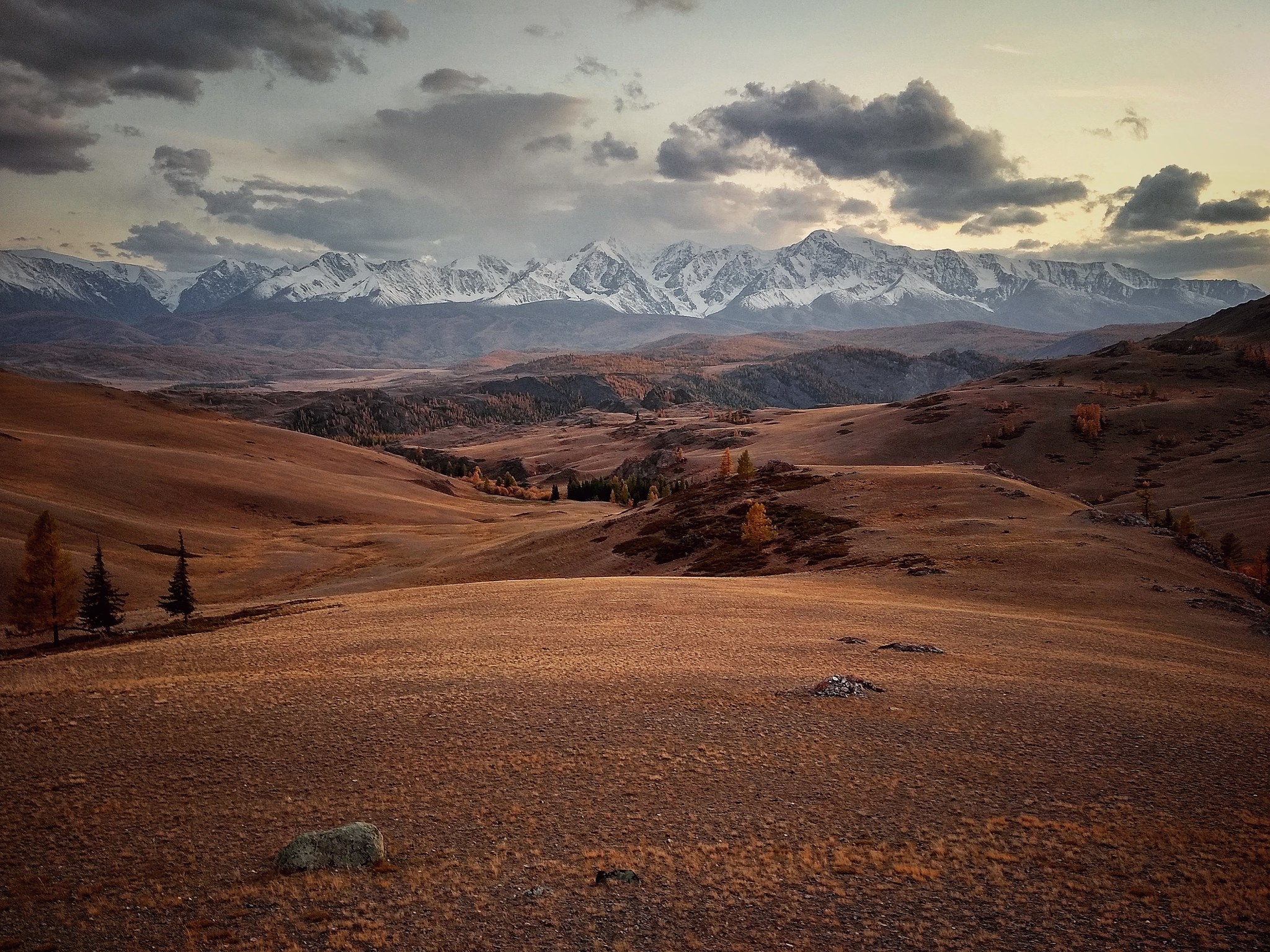 Winter is not far off - My, The photo, The mountains, Autumn, Steppe, Chuisky tract, Altai, Evening, Altai Republic