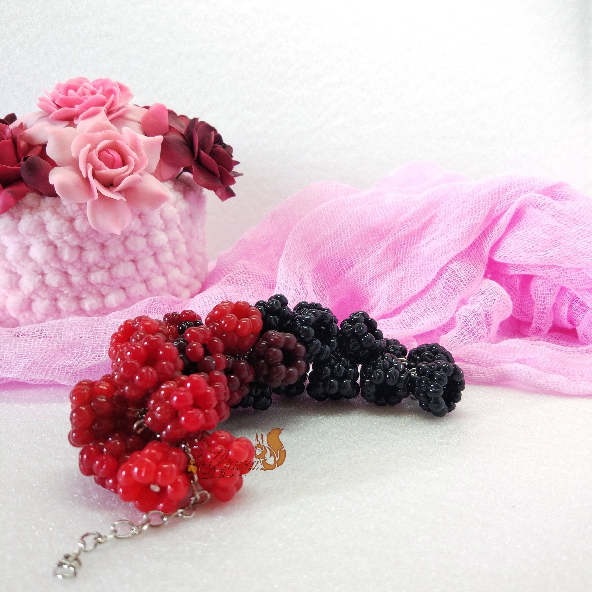 The berries won - My, Raspberries, Blackberry, Berries, Polymer clay, Needlework without process, Longpost
