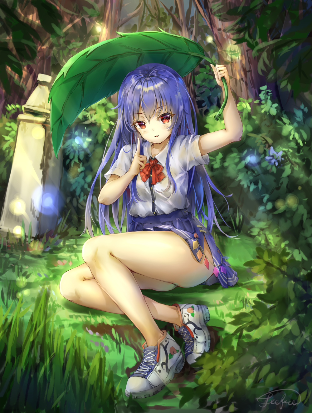 Hinanawi Tenshi - Touhou, Hinanawi Tenshi, Anime Art, Аниме, Не аниме, Fli fli