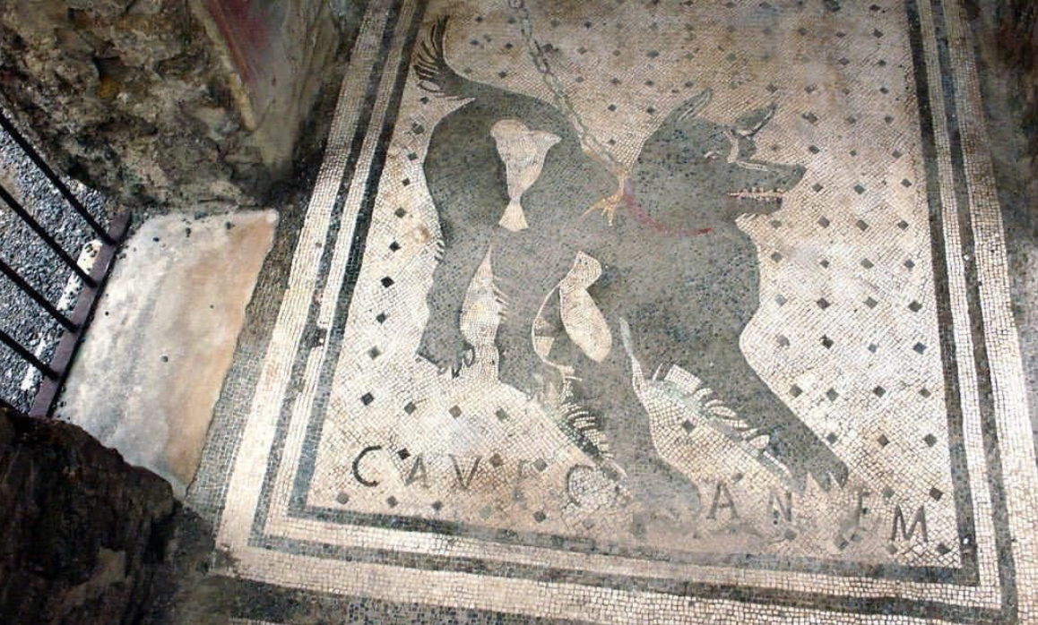 One of the world's oldest Beware of the Dog signs found in the ruins of Pompeii, Italy - The photo, Pompeii, Warning, Ruin