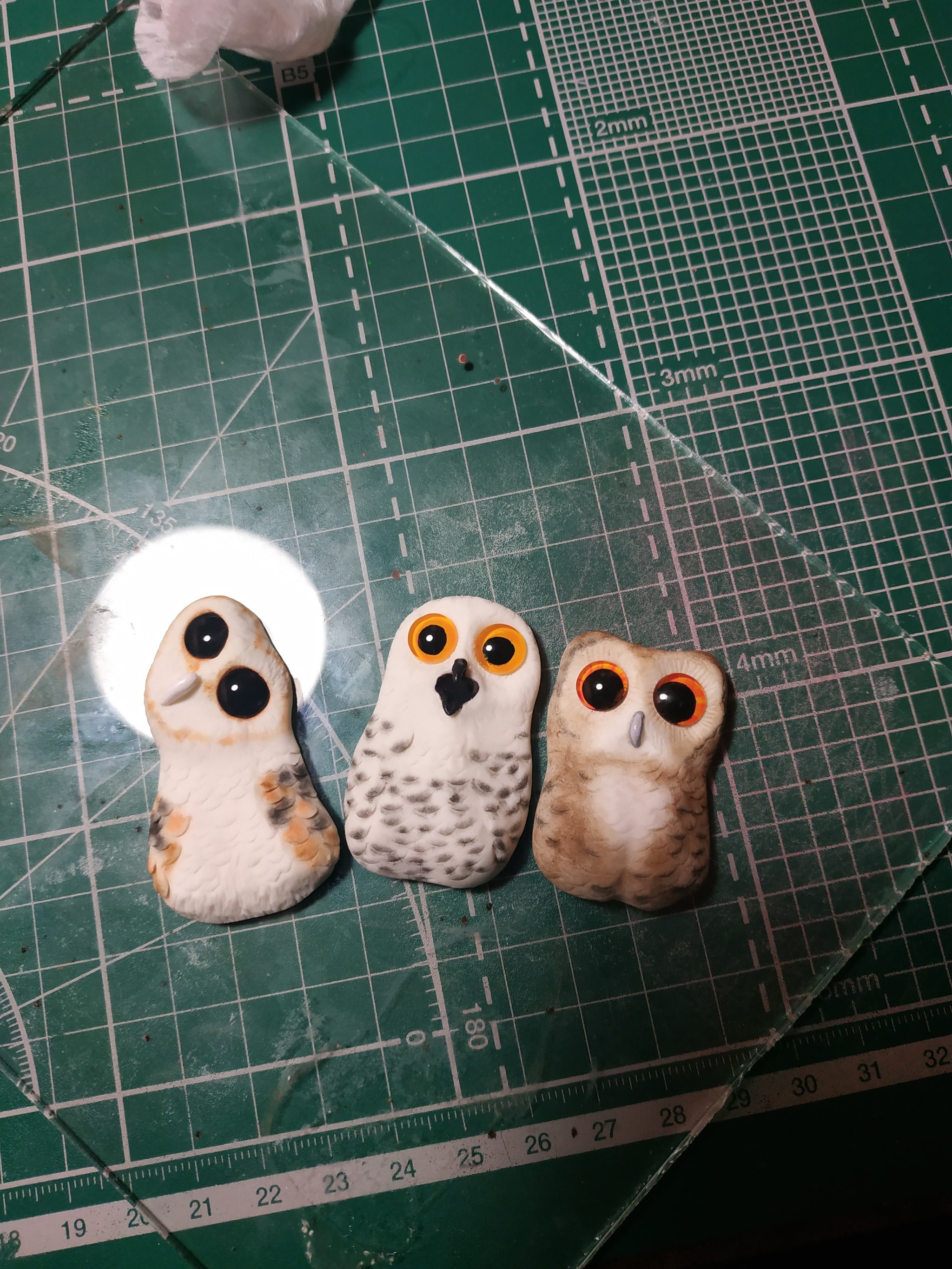 Owls - My, Handmade, Owl, Needlework with process, Polymer clay, Longpost