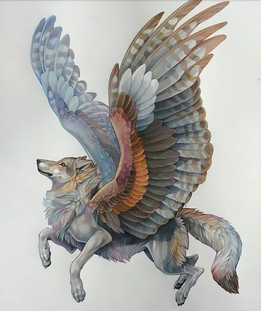 Fantastic animals with watercolor pencils - Painting, Watercolor pencils, Longpost