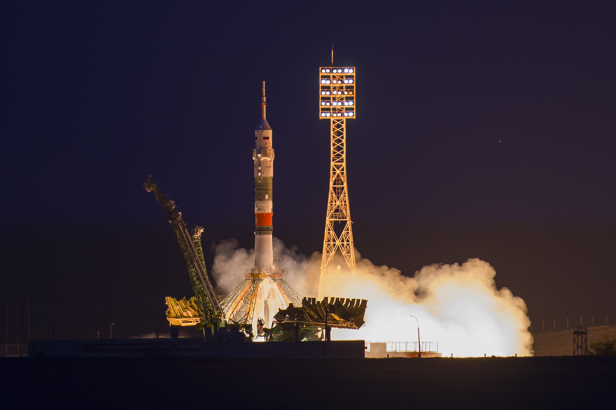 Last launch of Soyuz-FG with the new crew of the International Space Station - Rocket, Union, Space, Running, Baikonur, Roscosmos, NASA, Космонавты, Video, Longpost