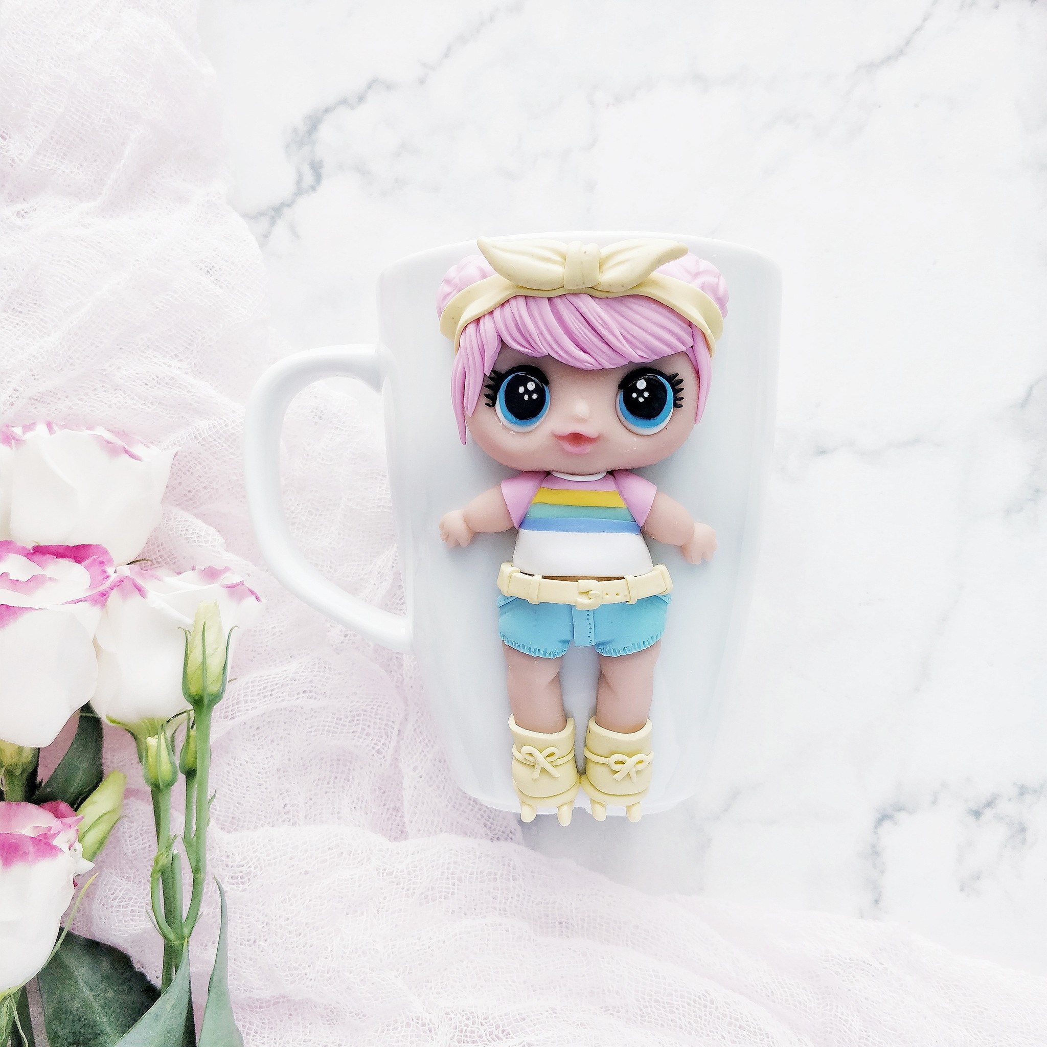 My first LoL on a mug) - My, Polymer clay, Handmade, Mug with decor, Lol, Needlework without process