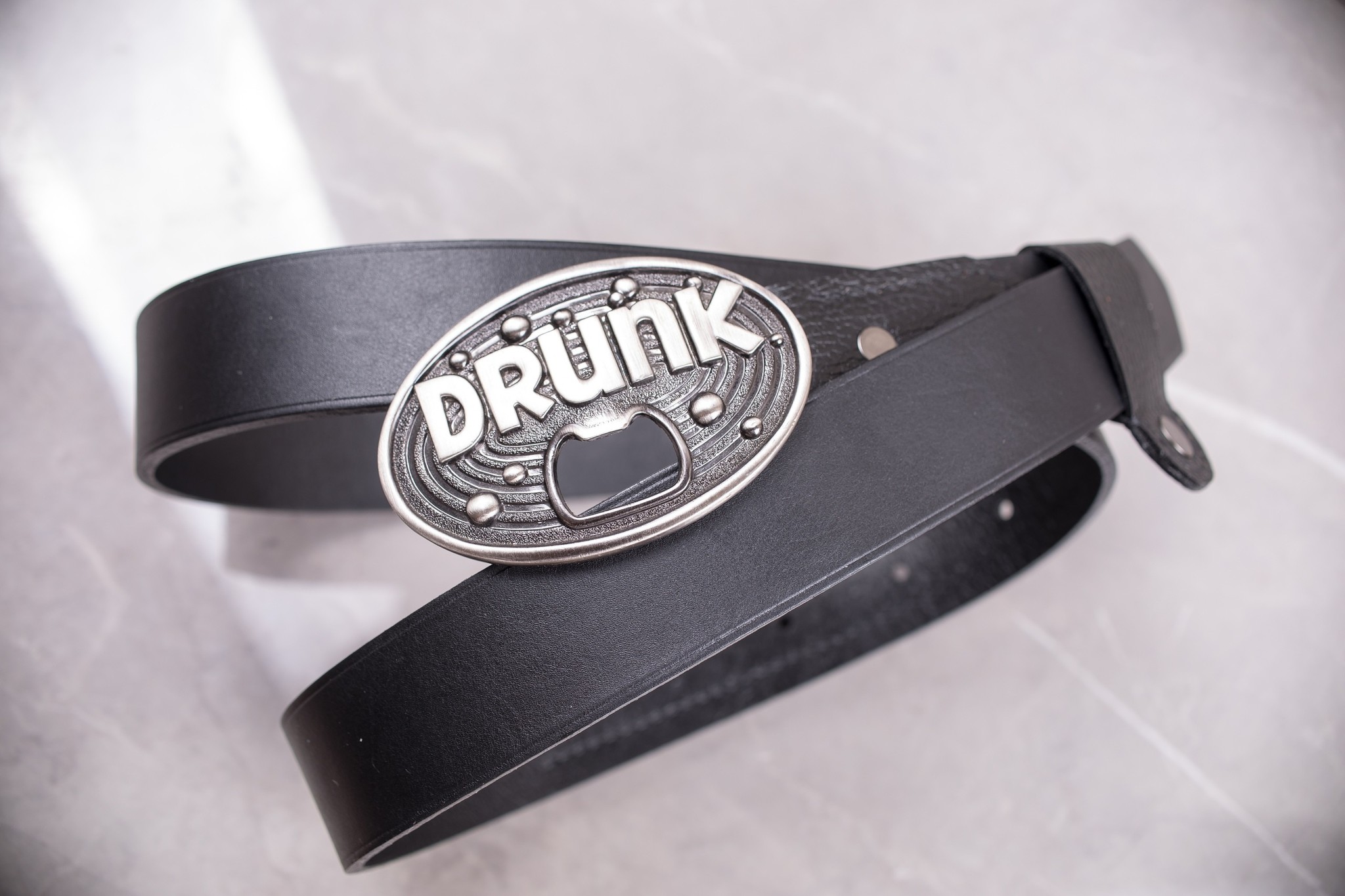 Belt with Drunk buckle. - My, Belt, Leather, Longpost