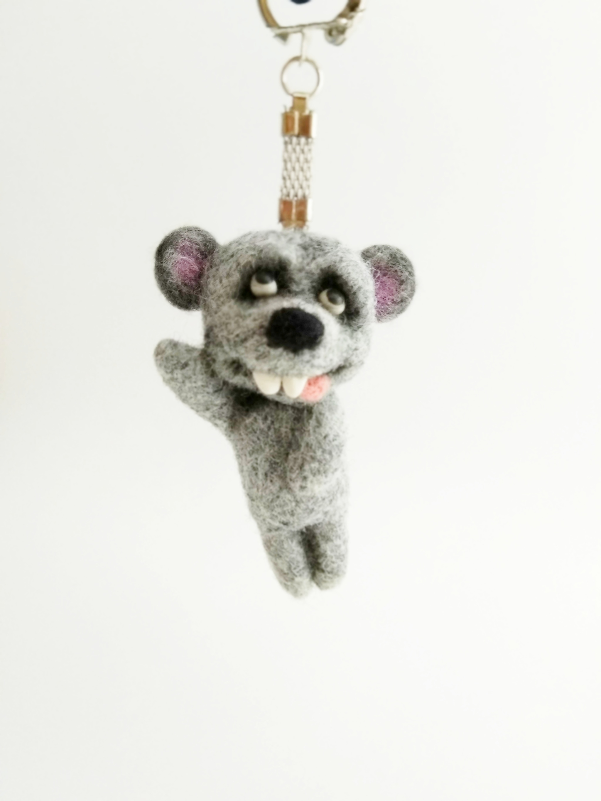 Mouse - My, Needlework without process, Grey mouse, Mouse, Longpost, Wool toy