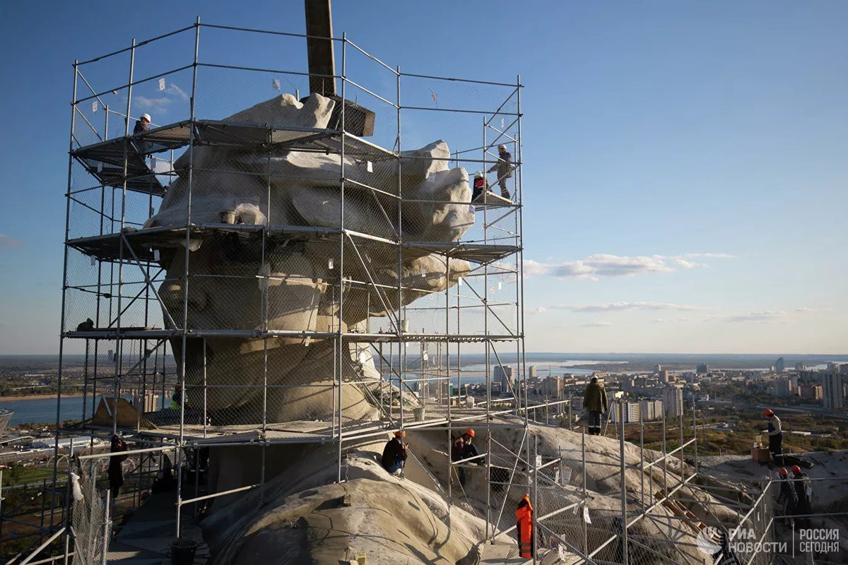 Motherland in Stalingrad under reconstruction - Motherland, Stalingrad, Volgograd, Longpost