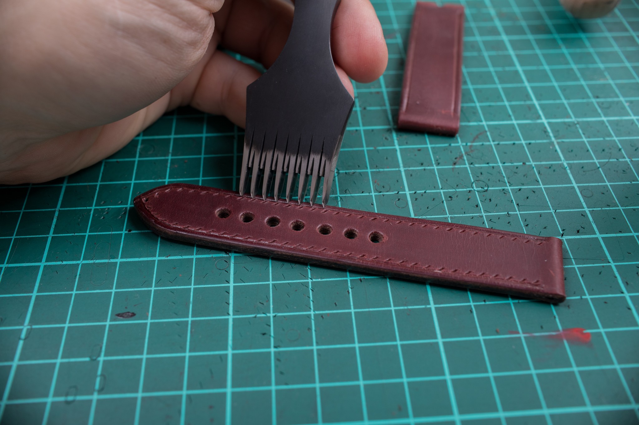 Watch strap for Swiss Military - My, Leather, Strap, Longpost, Needlework with process