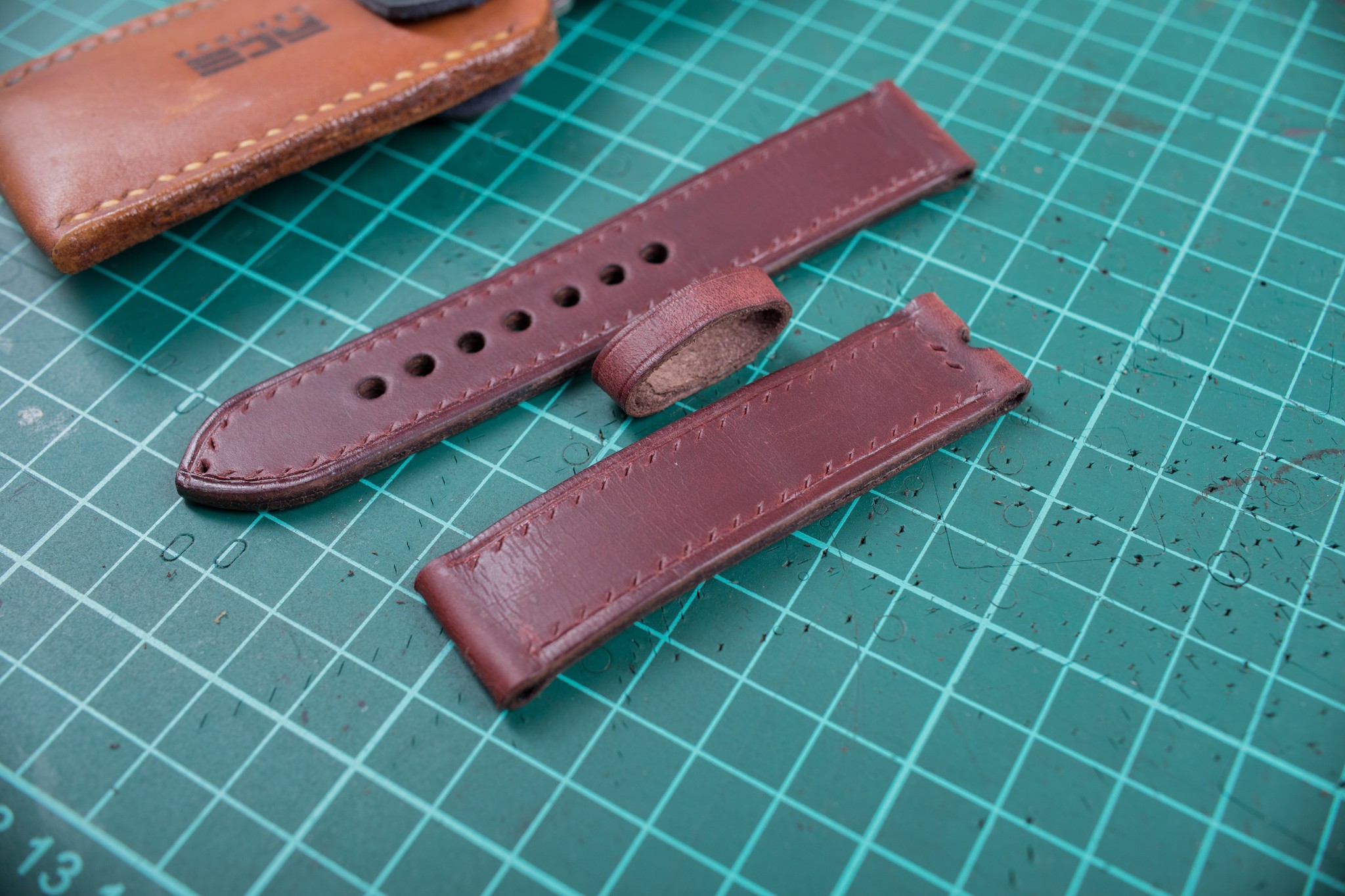 Watch strap for Swiss Military - My, Leather, Strap, Longpost, Needlework with process