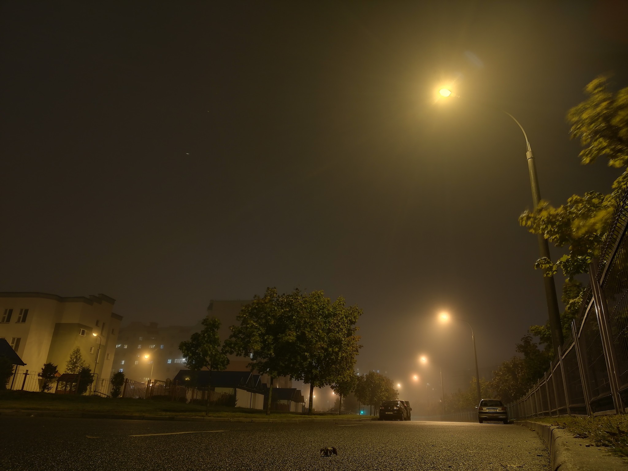 Foggy Minsk. - My, Minsk, Autumn, The photo, Fog, Night, Mood, Longpost