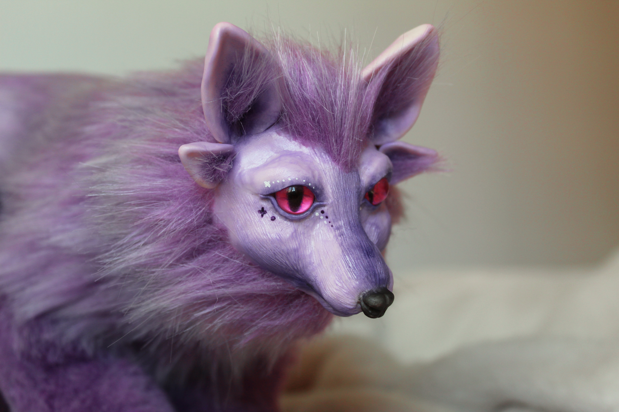 Cosmic Lavender. - My, Polymer clay, Domestic fox, Fox, Longpost, Needlework with process, Needlework, Mixed media