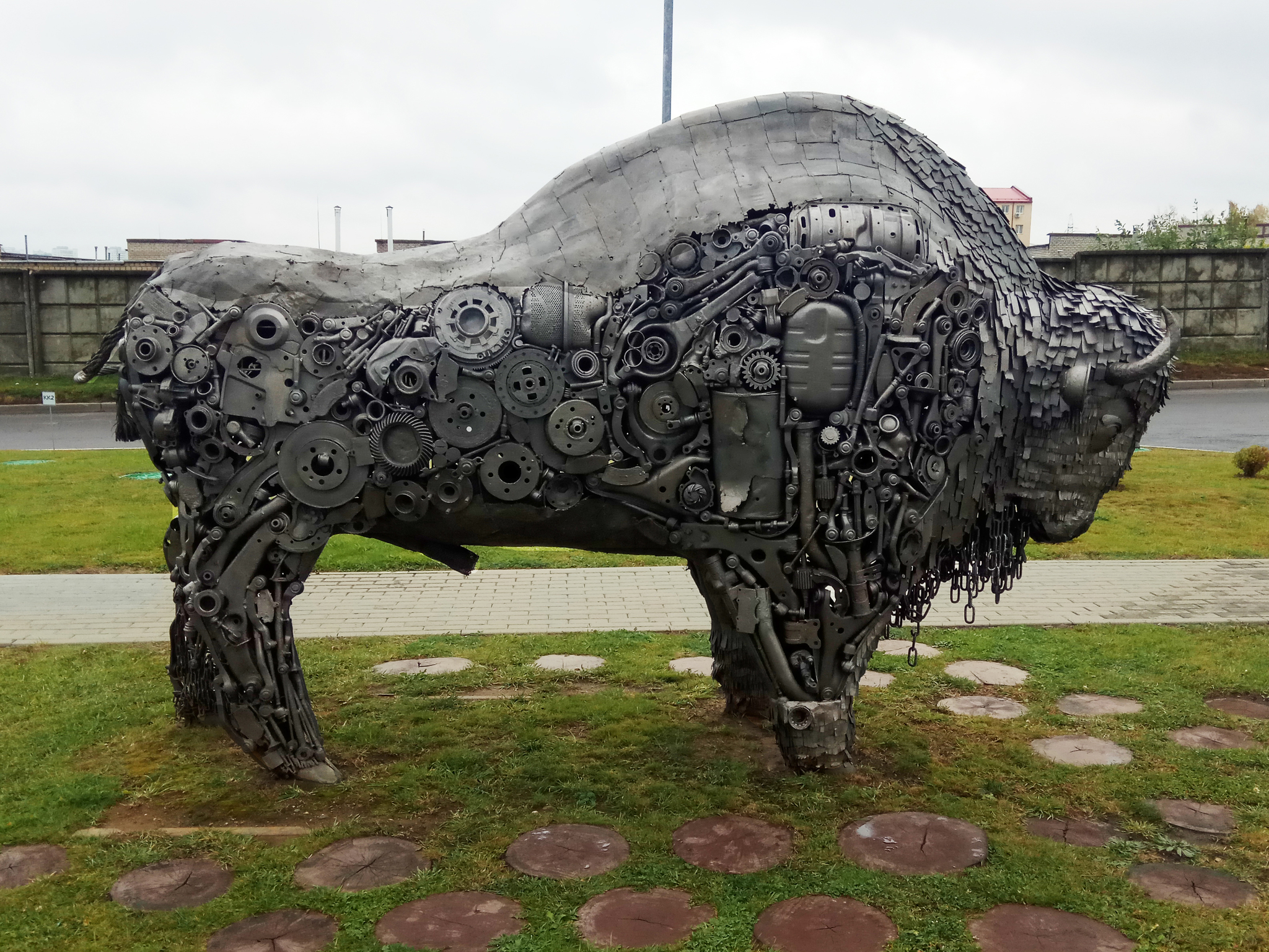 Biomechanical bison - My, Bison, Biomechanics, Knot, Details, Iron, Sculpture