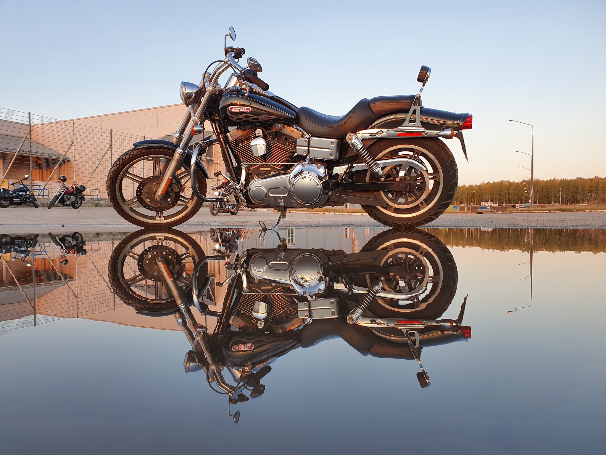 A little wide glide in cold water - My, Harley-davidson, The photo, Motorcycles, Longpost, Moto