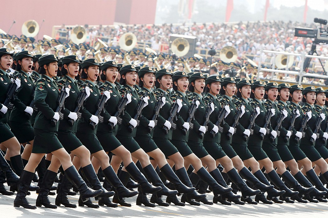 At the parade - China, Girls, Army, Form, Parade
