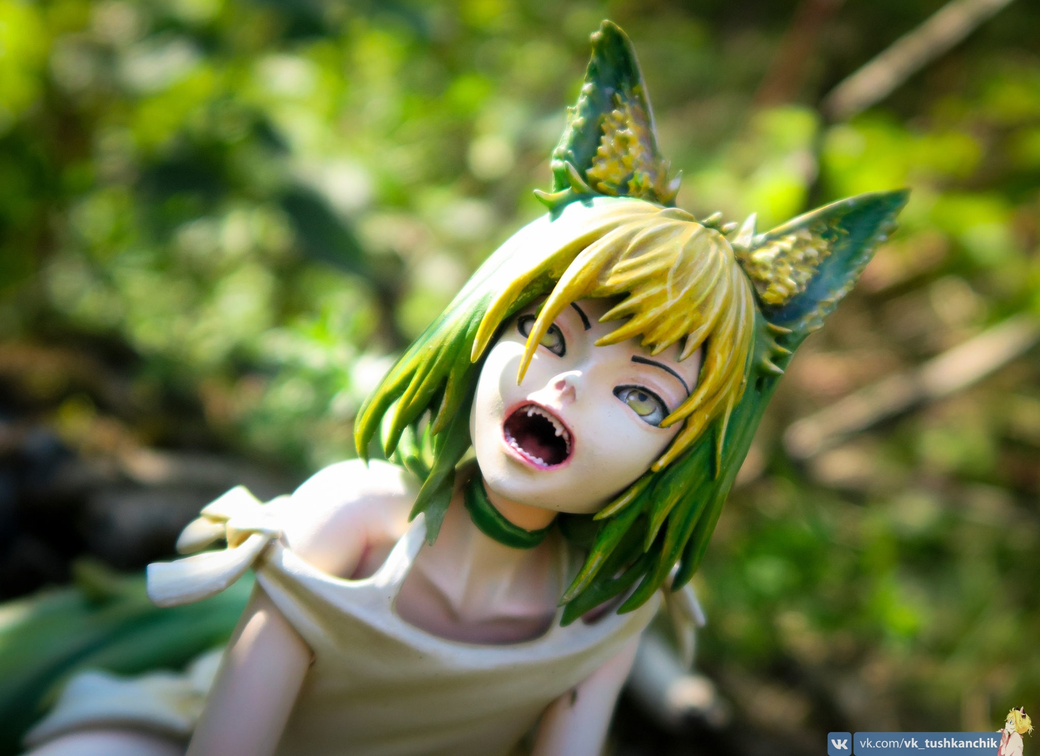 Anime figure #43 - My, , Anime original, Fox, , Neko, Longpost, Figurine, Anime, Animal ears, Green, Figurines