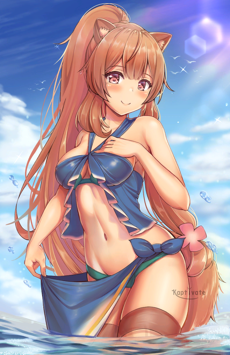 Raphtalia in swimsuit - Tate no Yuusha no Nariagari, Raphtalia, Anime Art, Animal Ears, Аниме, Купальник