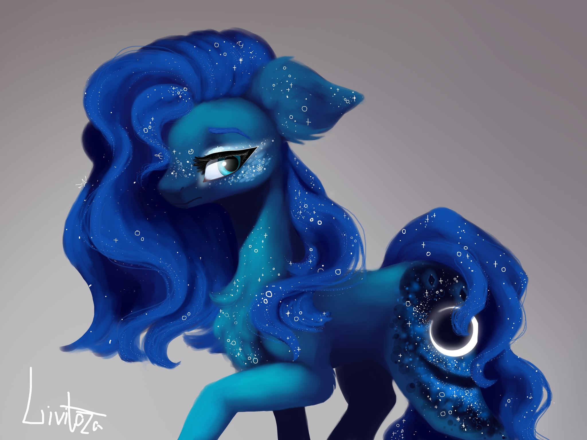 Without wingBY Livitoza - Моё, My Little Pony, Princess Luna, Livitoza