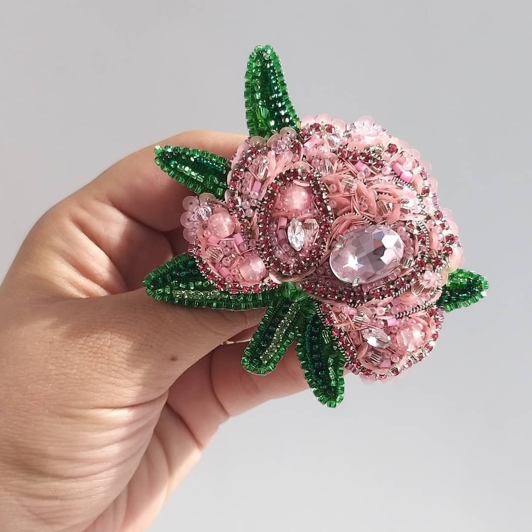 Handmade brooches - My, Beads, Needlework without process, Handmade, Decoration, Beadwork, Brooch, Longpost