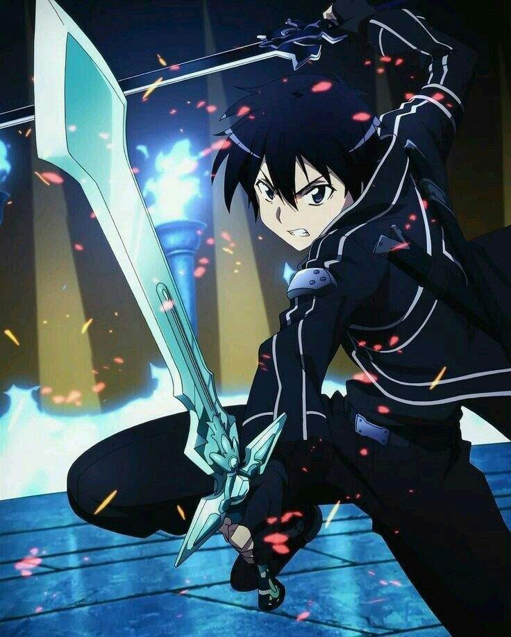 Кирито в бою - Аниме, Kirigaya Kazuto, Sword Art Online