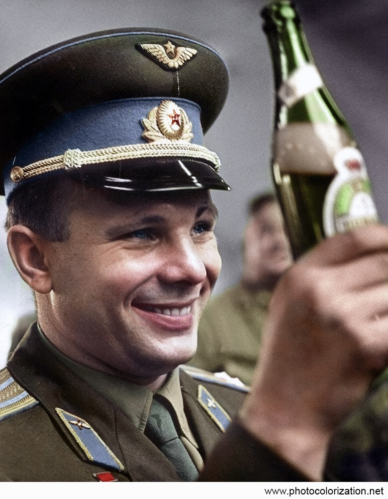 My coloration - My, Colorization, Yuri Gagarin, Carlsberg, Celebrities