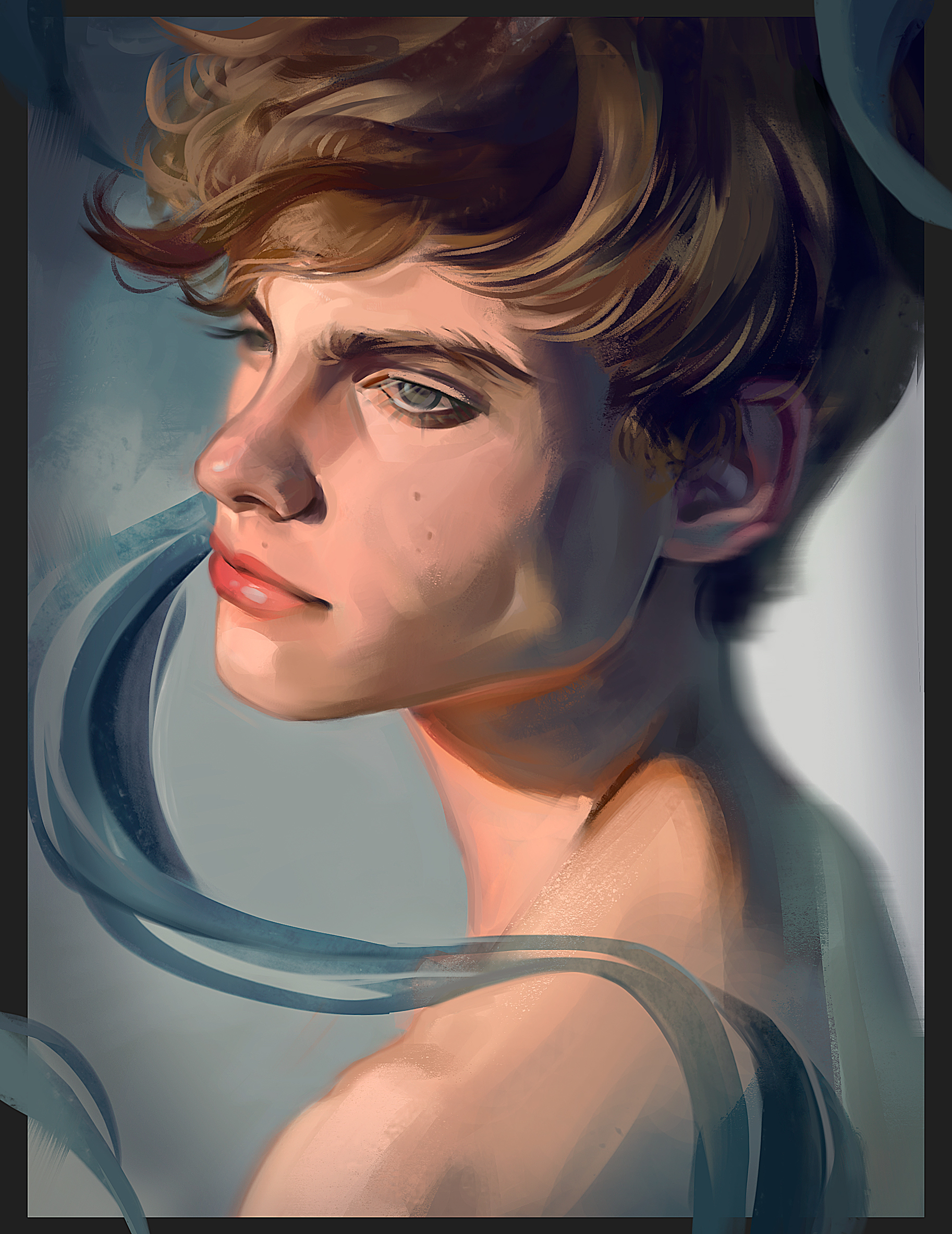 Lightness - My, Art, The male, Portrait, Drawing, Photoshop, Men