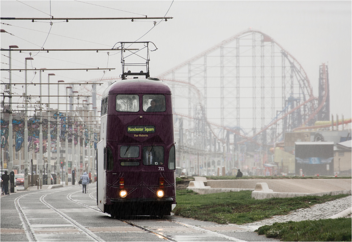 Double decker tram. - Blackpool, England, Tram, Transport