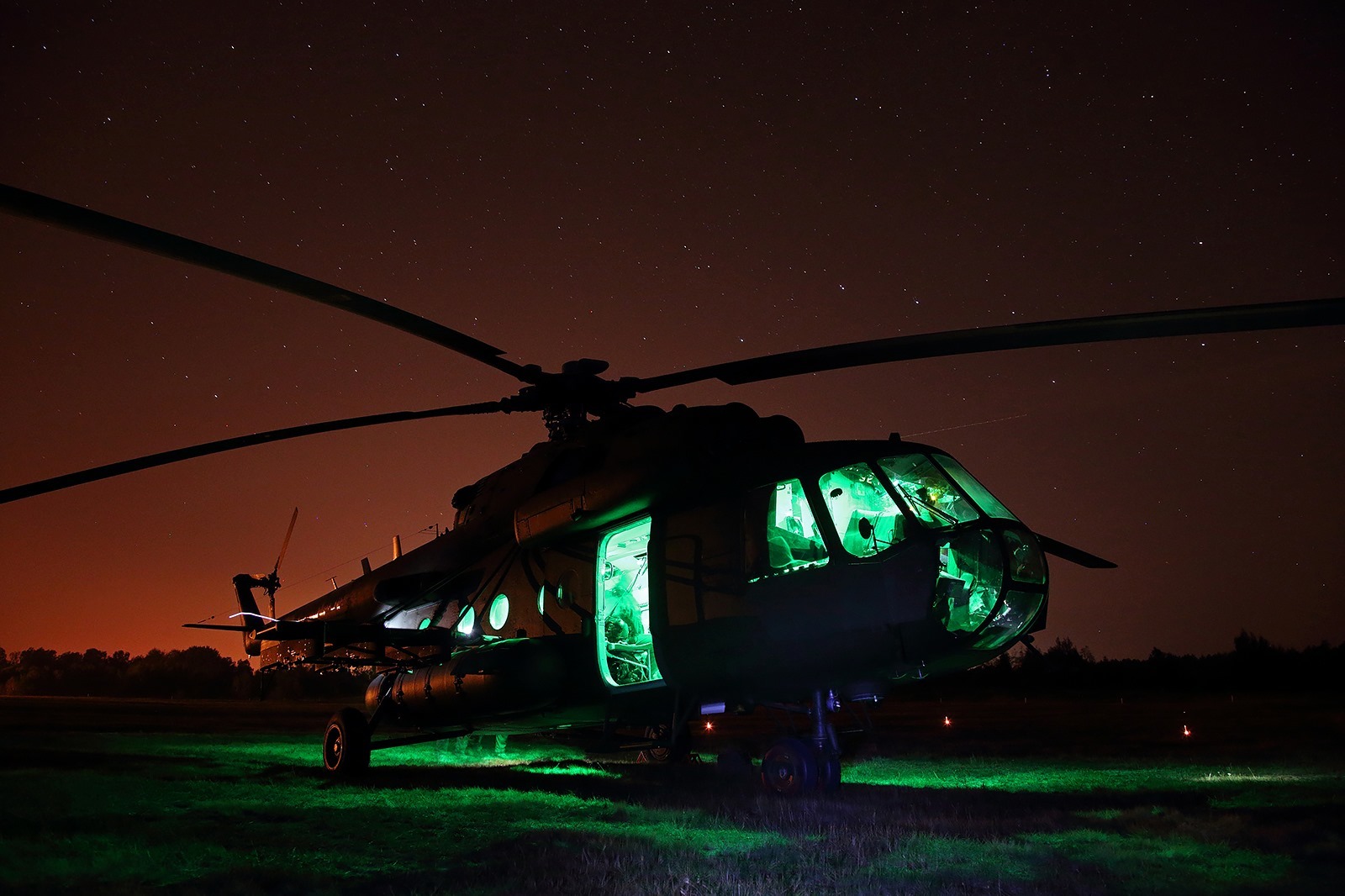 night helicopter - Helicopter, Aviation, Mi-17, Night