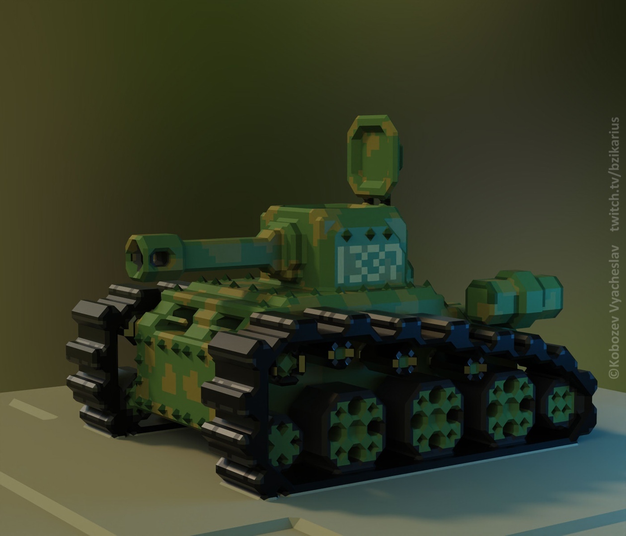 I play dice for everyone to see - My, Voxels, Tanks, Models, 3D, Longpost, Magicavoxel, Voxelart, Voxel-Art