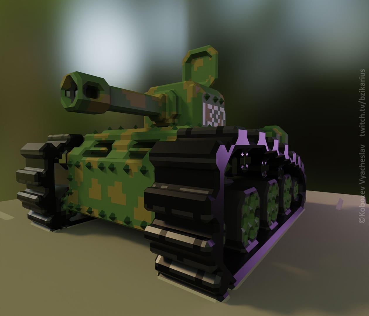 I play dice for everyone to see - My, Voxels, Tanks, Models, 3D, Longpost, Magicavoxel, Voxelart, Voxel-Art