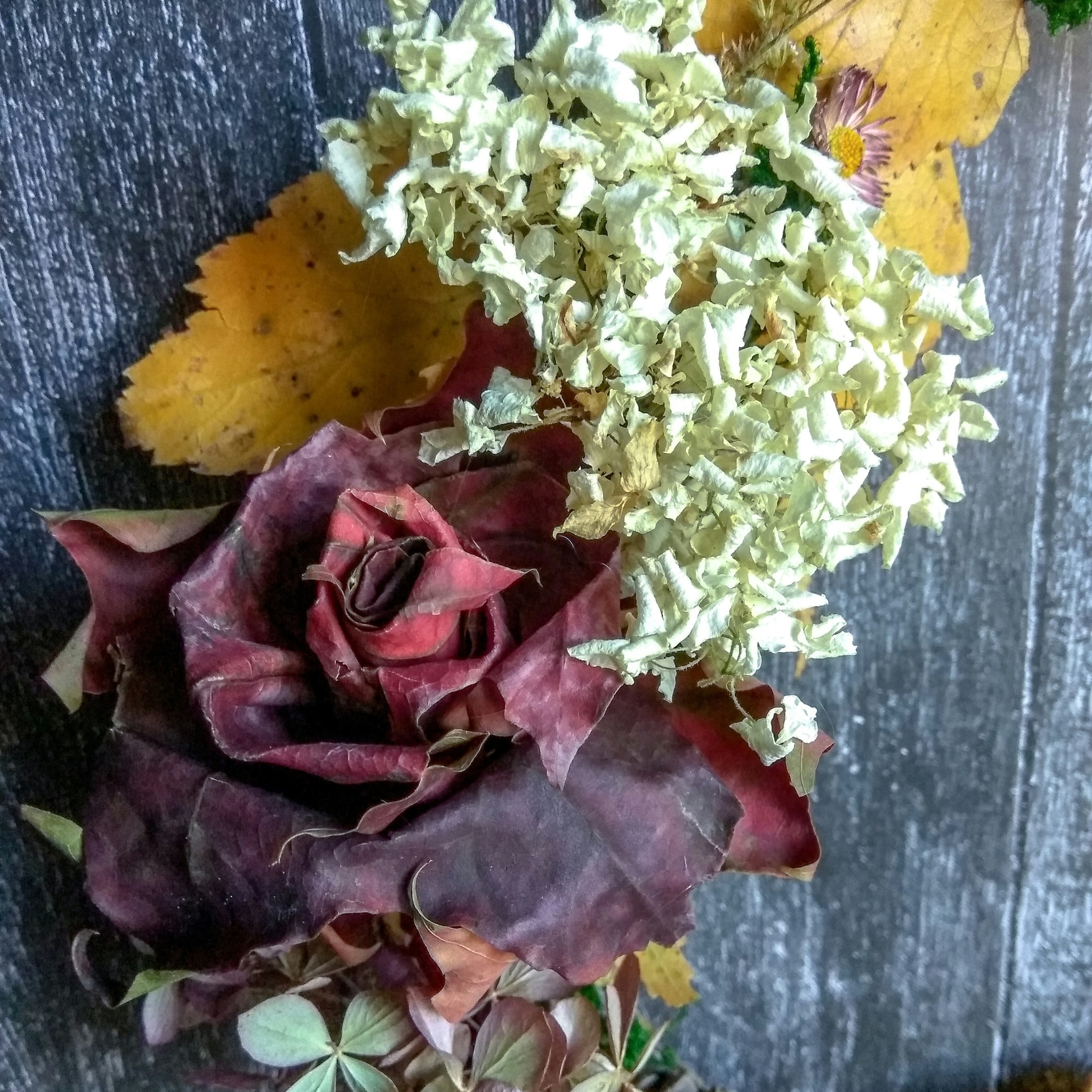 Craft in the garden. - My, Needlework, Wreath, Creation, Autumn, Dried flowers, Longpost