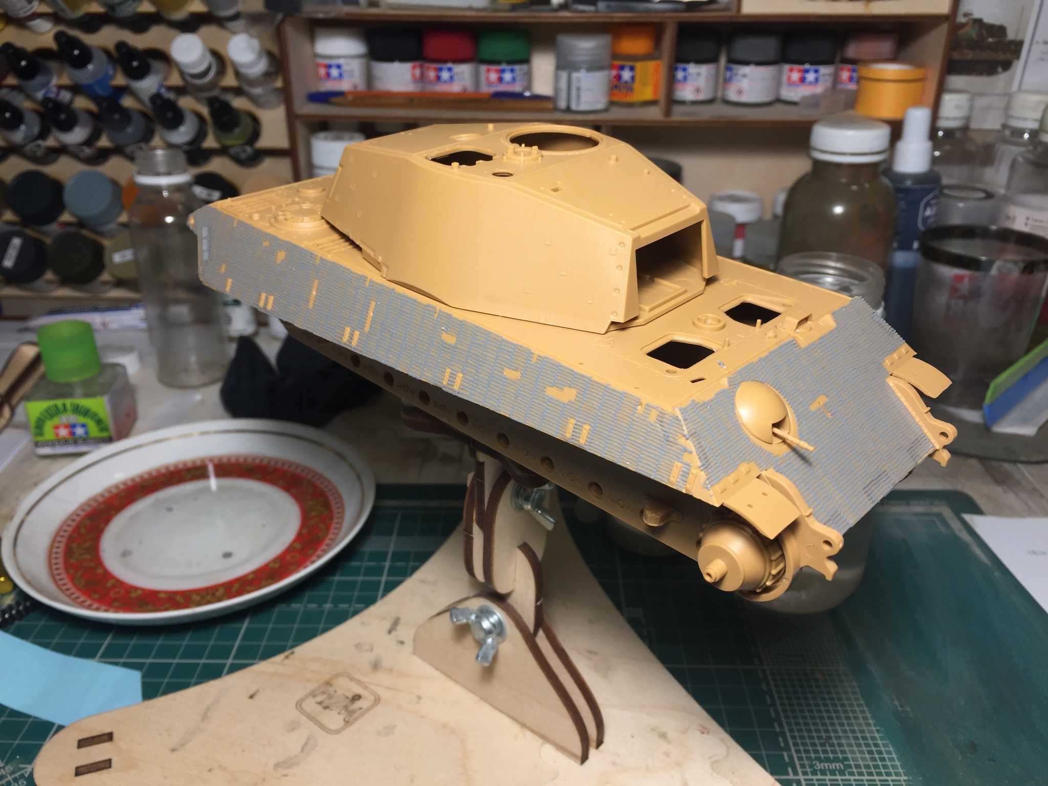 WIP King Tiger Sd.Kfz.182 от Звезды в 1:35 - Моё, Тигр 2, Королевский тигр, 1:35, Масштабная модель, Процесс, Сборка, Покраска, Длиннопост, Tiger II