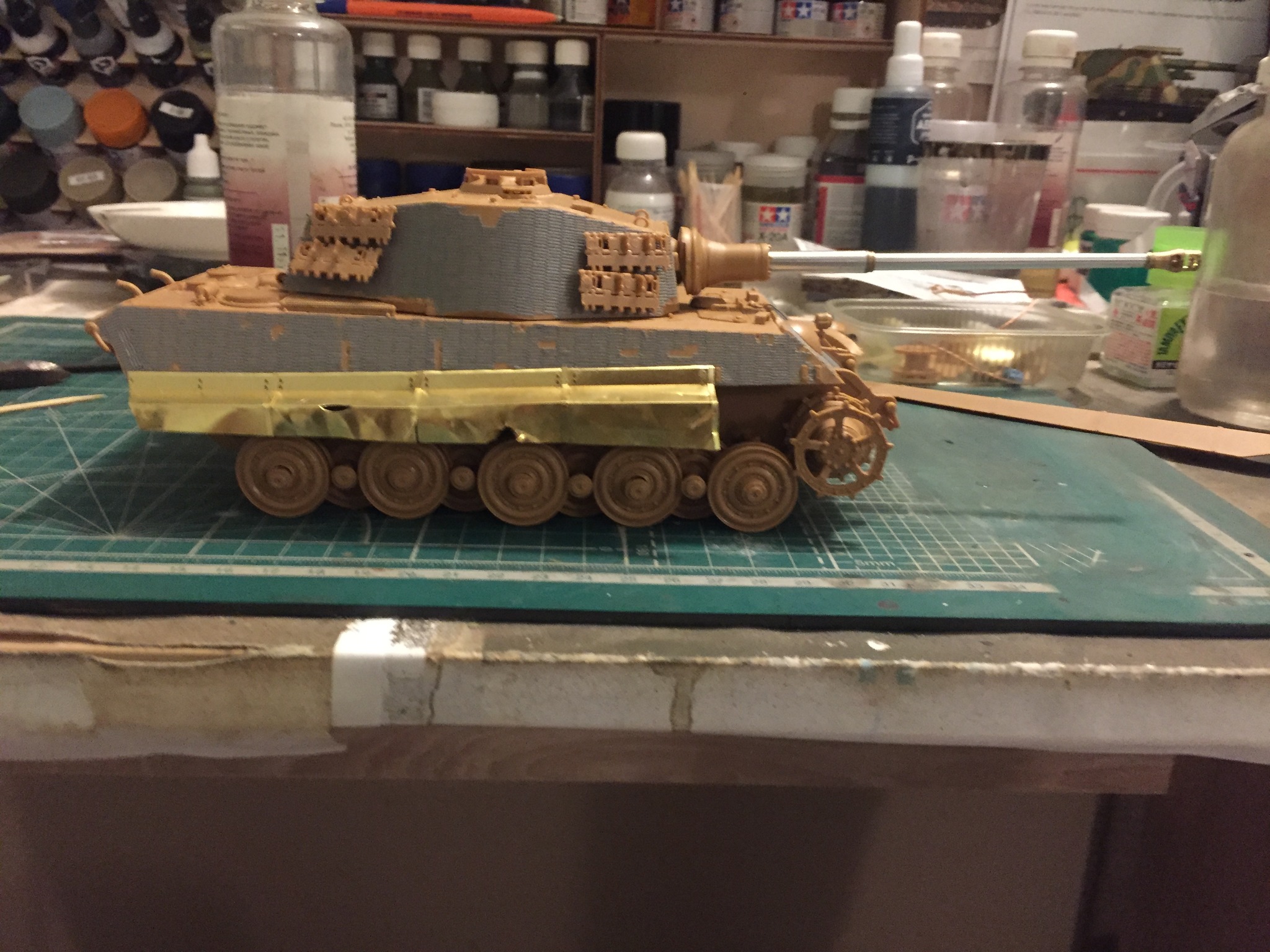 WIP King Tiger Sd.Kfz.182 от Звезды в 1:35 - Моё, Тигр 2, Королевский тигр, 1:35, Масштабная модель, Процесс, Сборка, Покраска, Длиннопост, Tiger II