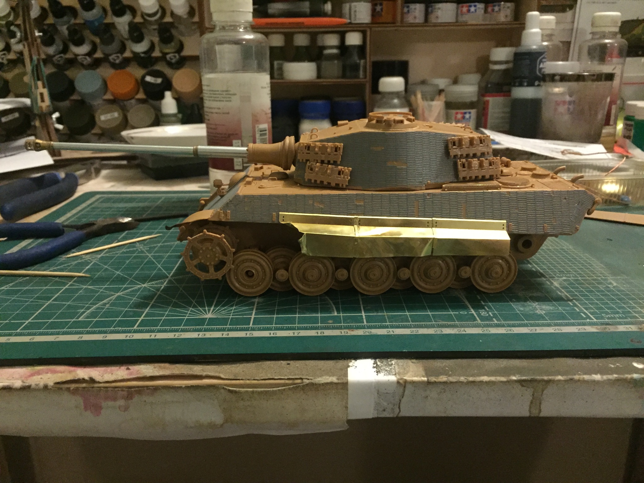 WIP King Tiger Sd.Kfz.182 от Звезды в 1:35 - Моё, Тигр 2, Королевский тигр, 1:35, Масштабная модель, Процесс, Сборка, Покраска, Длиннопост, Tiger II