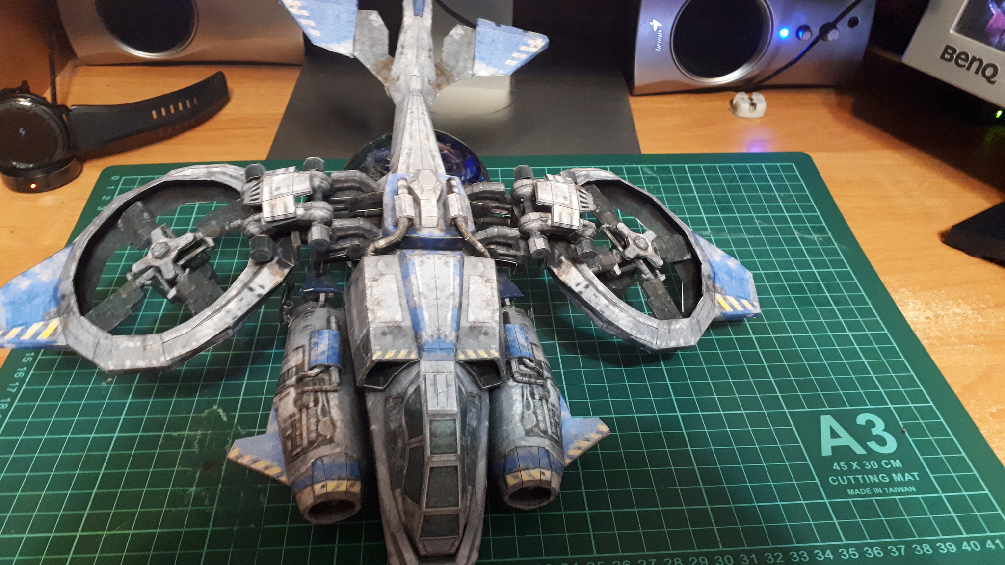 Started my Banshee - My, Papercraft, Pepakura, Starcraft, Hobby, Needlework without process, With your own hands, Paper modeling, Aviation, Longpost