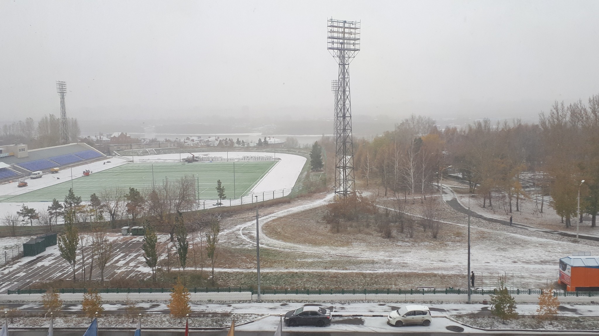 First snow in Omsk - My, Omsk, First snow, The photo