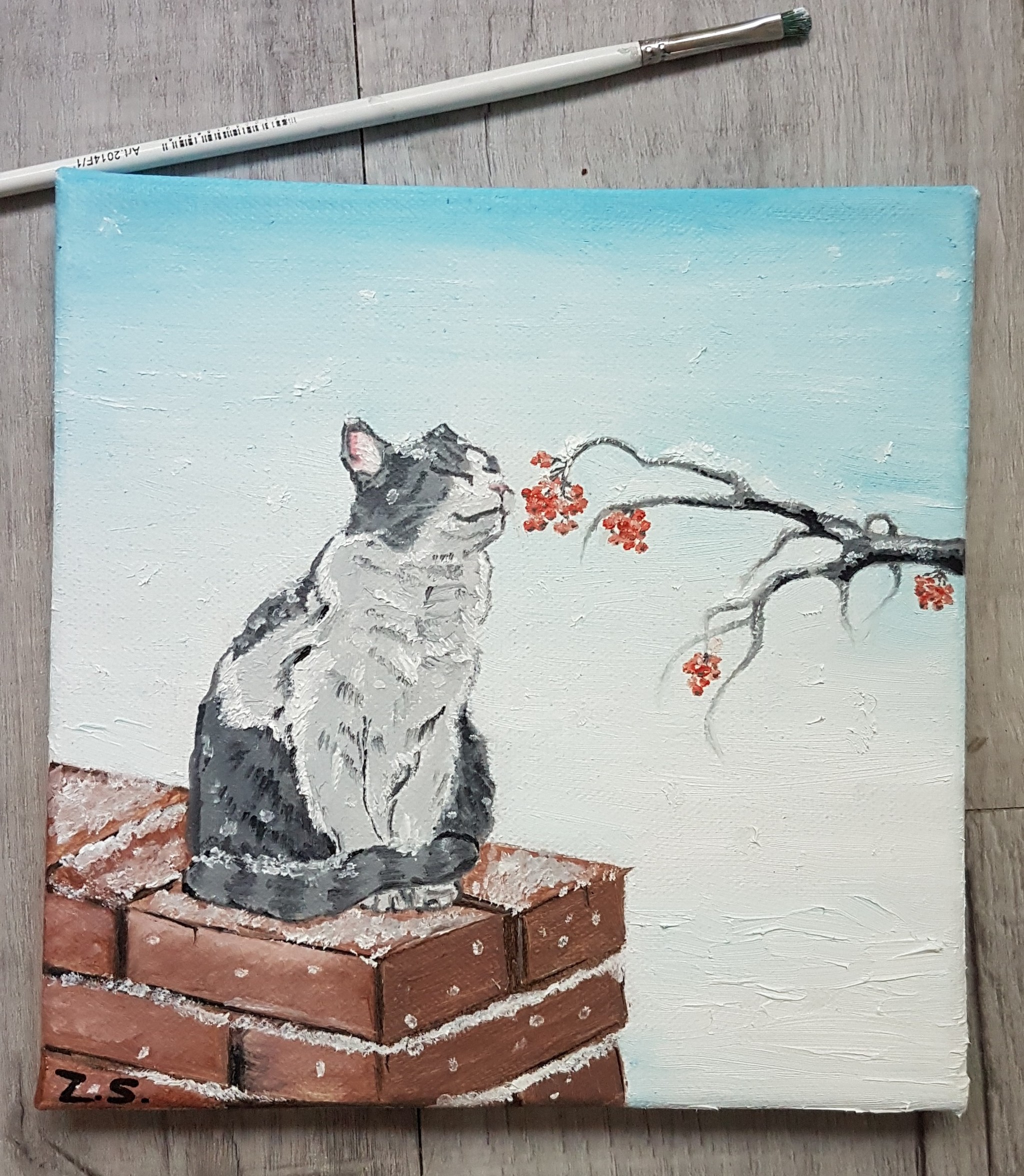 My cats - My, cat, Catomafia, Drawing, Oil painting, Workout, Longpost