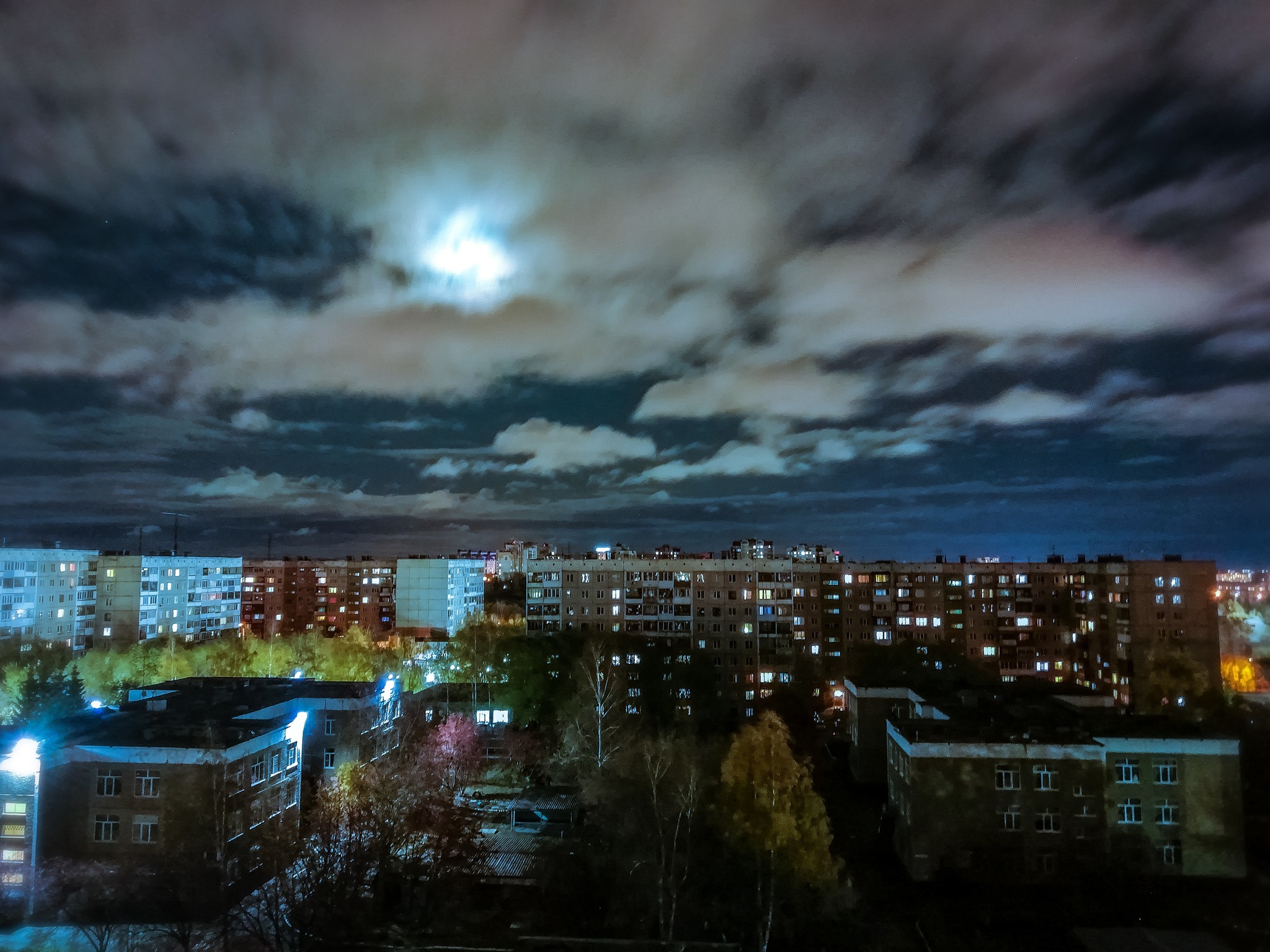 surreal clouds - My, Mobile photography, Sky, The photo, Night, Longpost, Surrealism