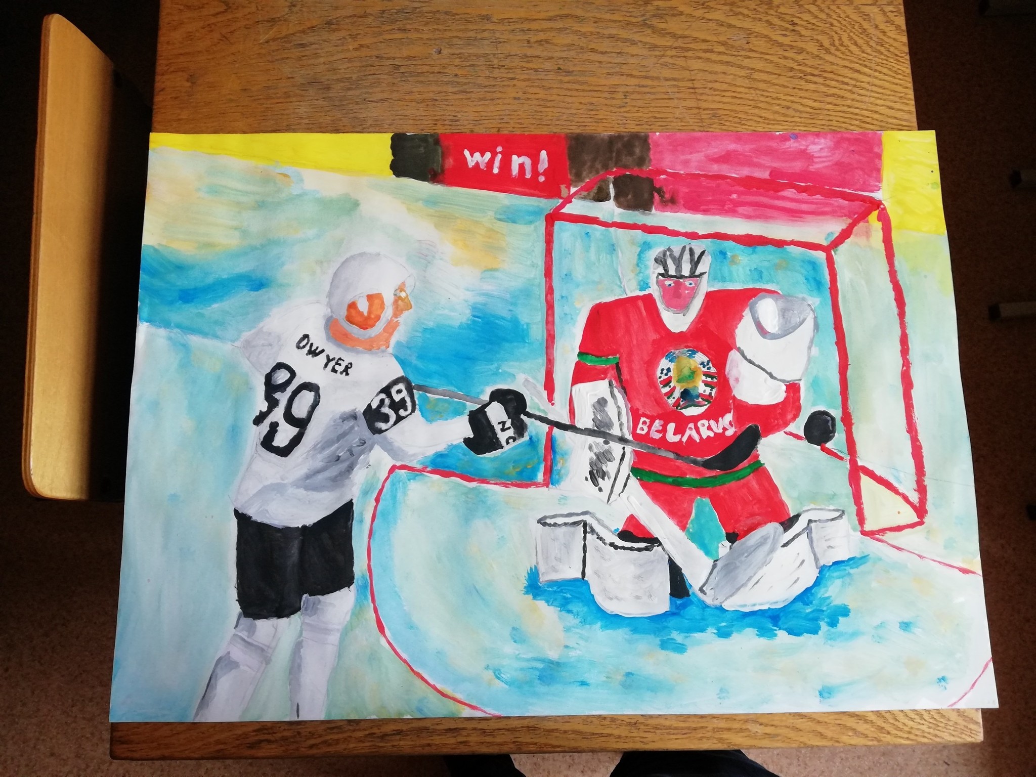 Drawing :) - Gouache, Painting, Hockey