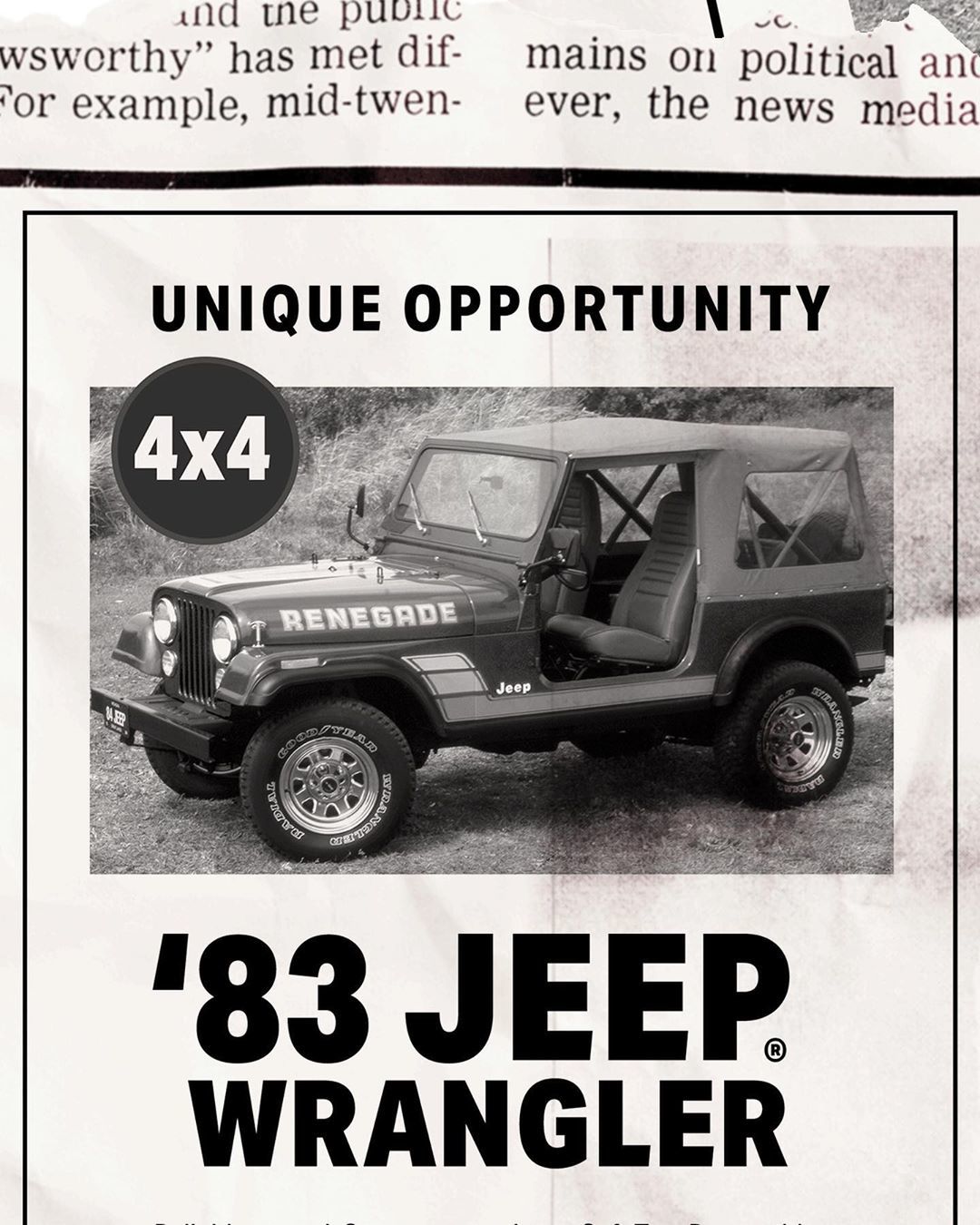 Unique opportunity - Terminator, Jeep Wrangler, Instagram, Ad, Longpost