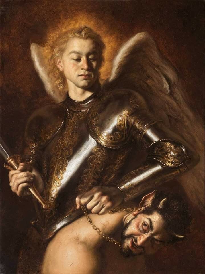 Archangel Michael defeats the devil - Modern Art, Italy